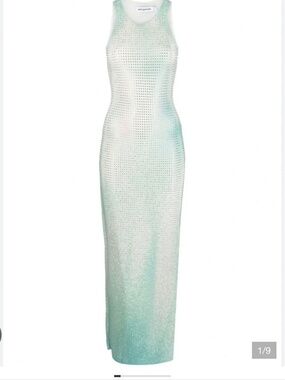 Self-Portrait Blue Embellished Sleeveless Maxi Dress